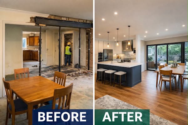 Before and after — KTCS Construction renovation project