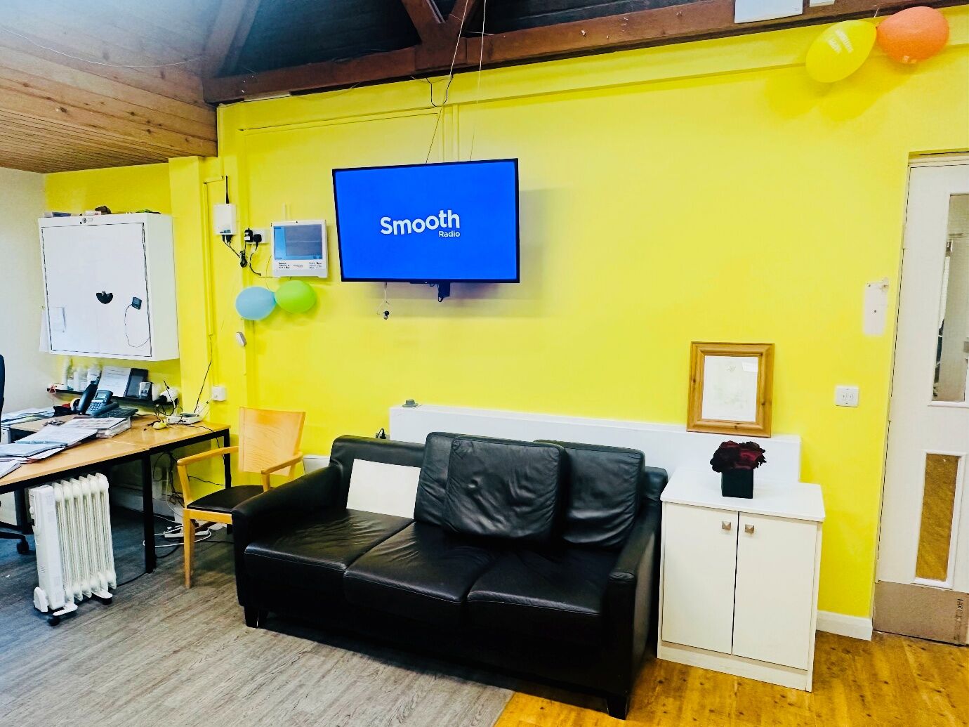 Redecorated office at Bedford House, Pinner, with freshly painted walls and woodwork